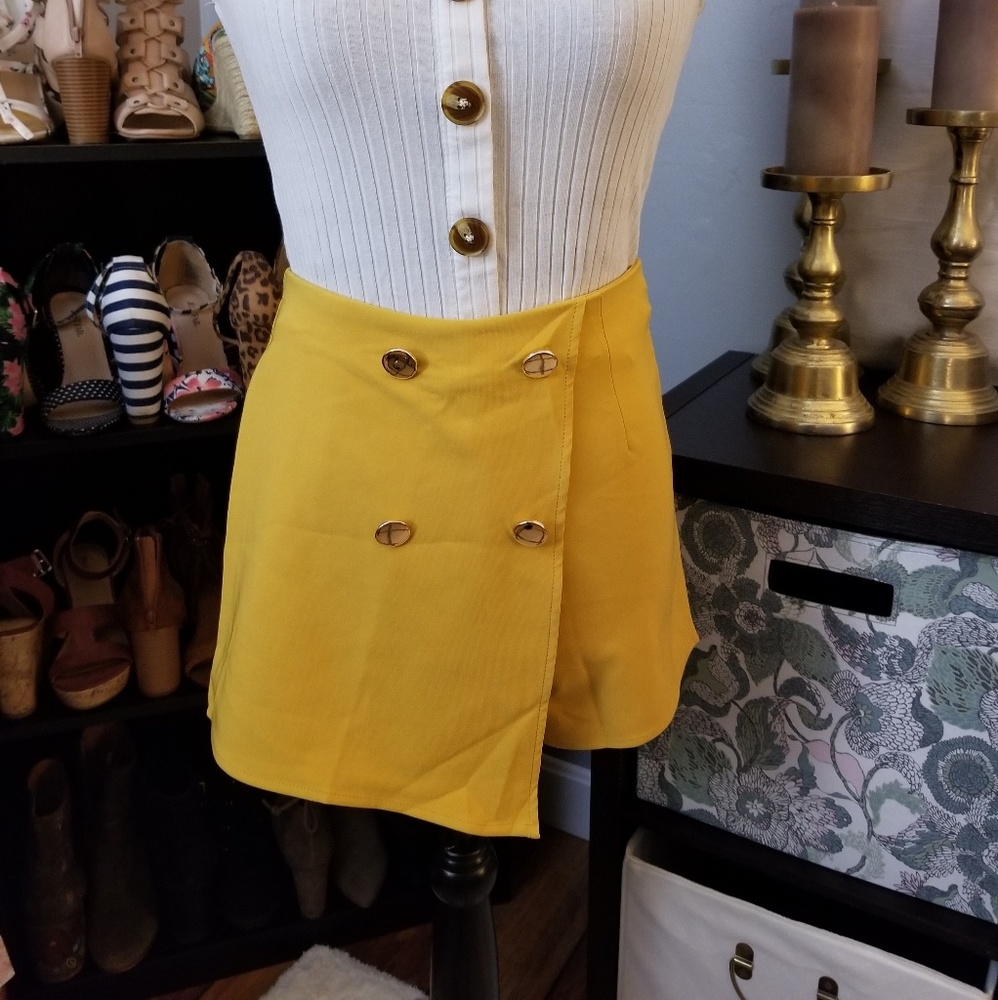 Mustard Wrap Skort